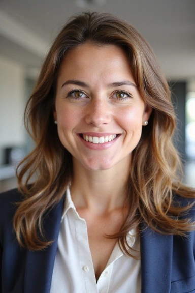 Professional portrait of Sarah Jenkins, a friendly and experienced nutritionist, smiling confidently.